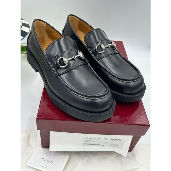 Men\'s Gucci horse bit leather loafers size 11 fits 11.5 US made in Italy main image 6
